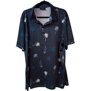 Yatta Golf Men's Navy Pura Vida Print Shirt